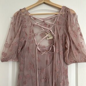 Free people sheer dress in light lavender